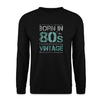 die Achtziger 80er 80s - Unisex Pullover - Schwarz - Vorne - Alina (178cm) & Michal (187cm)
