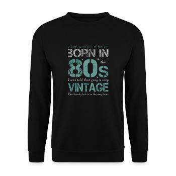 die Achtziger 80er 80s - Unisex Pullover - Schwarz - Vorne - Alina (178cm) & Michal (187cm)
