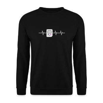 Press Start - I love Retro Gaming - Unisex Pullover - Schwarz - Vorne - Alina (178cm) & Michal (187cm)