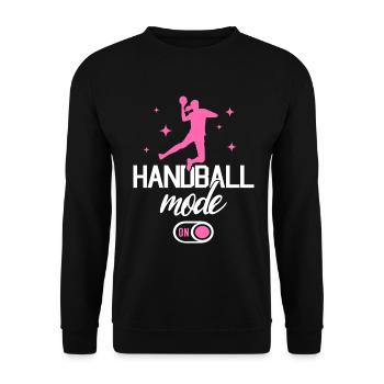 Handball Mode Handballer Handballspielerin - Unisex Pullover - Schwarz - Vorne - Alina (178cm) & Michal (187cm)