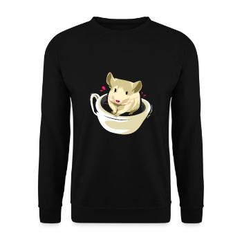 Munteres Chinchilla Andenbewohner - Unisex Pullover - Schwarz - Vorne - Alina (178cm) & Michal (187cm)