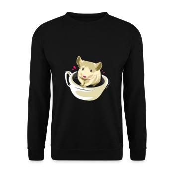Munteres Chinchilla Andenbewohner - Unisex Pullover - Schwarz - Vorne - Alina (178cm) & Michal (187cm)