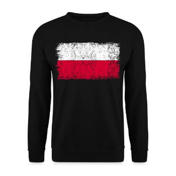 Polnische Flagge Polen Polenflagge - Unisex Pullover - Schwarz - Vorne - Alina (178cm) & Michal (187cm)