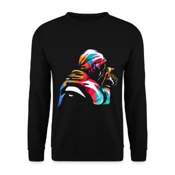 Klangstarker Hörakustiker Hörtest - Unisex Pullover - Schwarz - Vorne - Alina (178cm) & Michal (187cm)