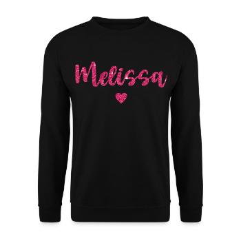 Melissa Herz Pink - Unisex Pullover - Schwarz - Vorne - Alina (178cm) & Michal (187cm)
