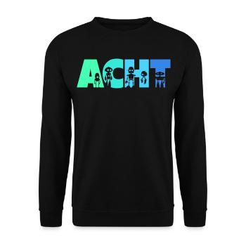 8. Geburtstag Robotik Technik 8 Jahre Roboter - Unisex Pullover - Schwarz - Vorne - Alina (178cm) & Michal (187cm)
