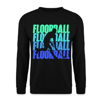 Floorballer Floorballspieler Jungen Floorball - Unisex Pullover - Schwarz - Vorne - Alina (178cm) & Michal (187cm)