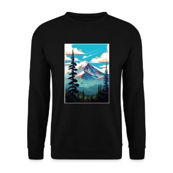 Shasta Trinity National Forest Reiseposter - Unisex Pullover - Schwarz - Vorne - Alina (178cm) & Michal (187cm)