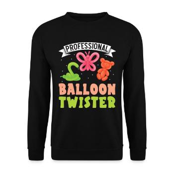 Professioneller Ballonverdreher Ballonmodellierung - Unisex Pullover - Schwarz - Vorne - Alina (178cm) & Michal (187cm)