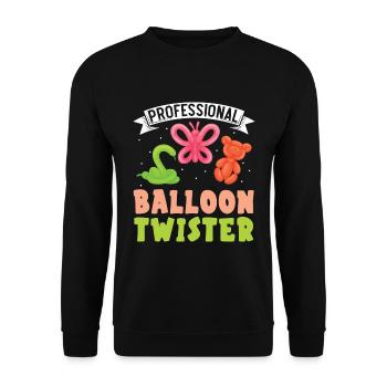 Professioneller Ballonverdreher Ballonmodellierung - Unisex Pullover - Schwarz - Vorne - Alina (178cm) & Michal (187cm)