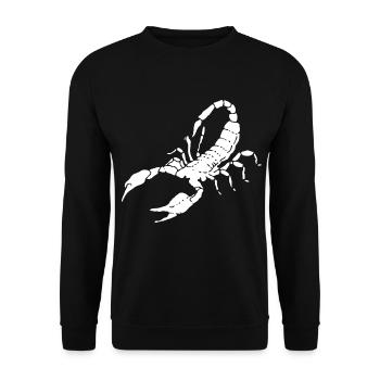 Skorpion Silhouette im Nachtkontrast - Unisex Pullover - Schwarz - Vorne - Alina (178cm) & Michal (187cm)