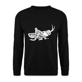 Hüpfende Heuschrecke Gartenfreund - Unisex Pullover - Schwarz - Vorne - Alina (178cm) & Michal (187cm)