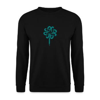 Kleeblatt Symbol Keltische Symbole - Unisex Pullover - Schwarz - Vorne - Alina (178cm) & Michal (187cm)