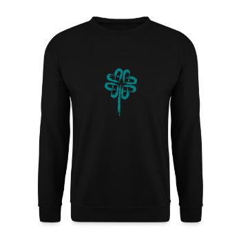 Kleeblatt Symbol Keltische Symbole - Unisex Pullover - Schwarz - Vorne - Alina (178cm) & Michal (187cm)