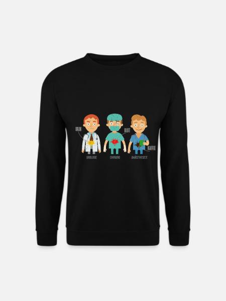 Kaffeefleckiger Anästhesist Arztkittel - Unisex Pullover - Schwarz