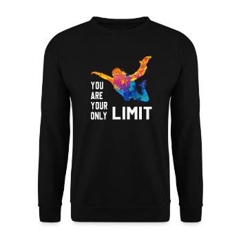 Skydive Fallschirmspringer Skydiver Freifall - Unisex Pullover - Schwarz - Vorne - Alina (178cm) & Michal (187cm)