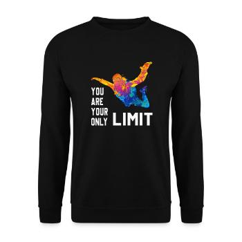 Skydive Fallschirmspringer Skydiver Freifall - Unisex Pullover - Schwarz - Vorne - Alina (178cm) & Michal (187cm)