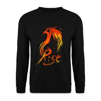 Feuervogel Rise Aufstieg - Unisex Pullover - Schwarz - Vorne - Alina (178cm) & Michal (187cm)