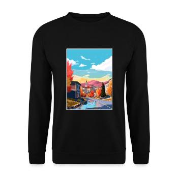 Sarajevo Bosnien Herzegowina Zimmer Reiseposter - Unisex Pullover - Schwarz - Vorne - Alina (178cm) & Michal (187cm)