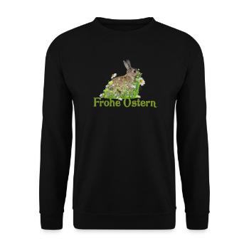 Frohe Ostern - Unisex Pullover - Schwarz - Vorne - Alina (178cm) & Michal (187cm)