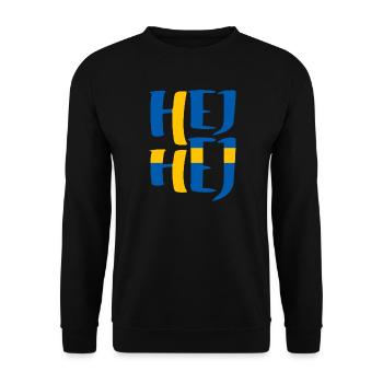 SCHWEDEN HEJ HEJ SCHWEDISCH - Unisex Pullover - Schwarz - Vorne - Alina (178cm) & Michal (187cm)