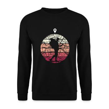 Geocaching Geocachen Geo Geocache Geografie - Unisex Pullover - Schwarz - Vorne - Alina (178cm) & Michal (187cm)