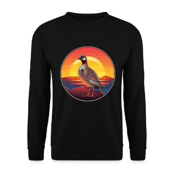 Rebhuhn Buntes Aquarell Cartoon Kawaii Haustier - Unisex Pullover - Schwarz - Vorne - Alina (178cm) & Michal (187cm)