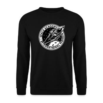 Space Academy International Vintage - Unisex Pullover - Schwarz - Vorne - Alina (178cm) & Michal (187cm)