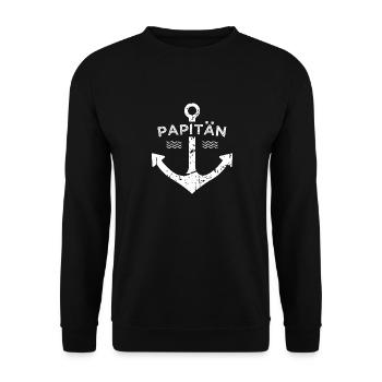 Papitän Geschenkidee Weihnachten Geburtstag - Unisex Pullover - Schwarz - Vorne - Alina (178cm) & Michal (187cm)
