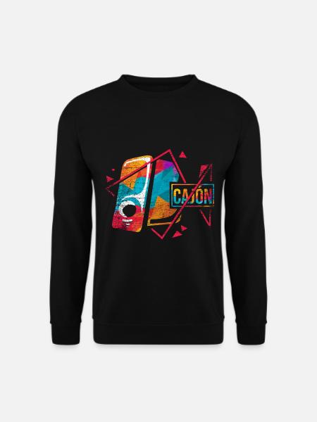 Grooviger Cajón Trommelrhythmus - Unisex Pullover - Schwarz