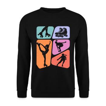 Rollschuhe Roller Skating Rollschuh Mädchen - Unisex Pullover - Schwarz - Vorne - Alina (178cm) & Michal (187cm)