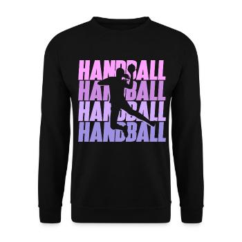 Handball Spielerin Handballer Handballspielerin - Unisex Pullover - Schwarz - Vorne - Alina (178cm) & Michal (187cm)