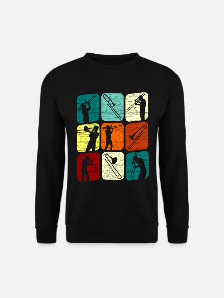 Posaunespieler Posaunist Posaune Retro - Unisex Pullover - Schwarz