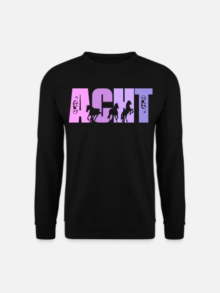 8. Geburtstag Mädchen 8 Jahre alt Pferde Pferd - Unisex Pullover - Schwarz