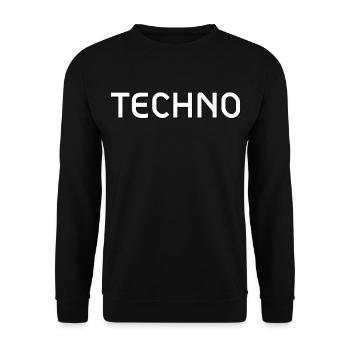 Techno White - Unisex Pullover - Schwarz - Vorne - Alina (178cm) & Michal (187cm)