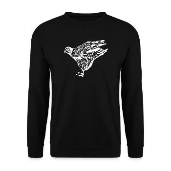Wanderfalke Faucan Vogelräuber - Unisex Pullover - Schwarz - Vorne - Alina (178cm) & Michal (187cm)