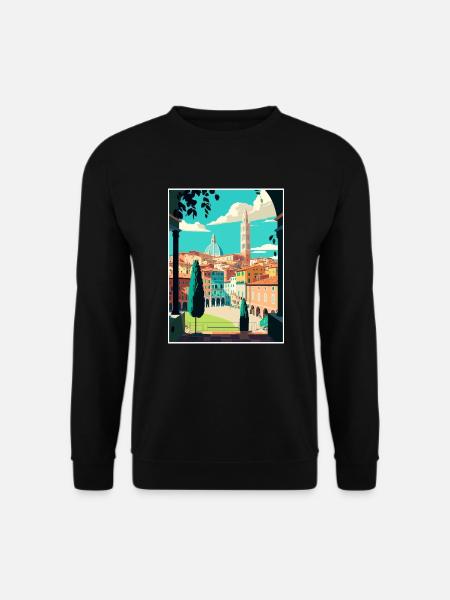 Siena Italien Dekoration Vintage Reiseposter WPA - Unisex Pullover - Schwarz
