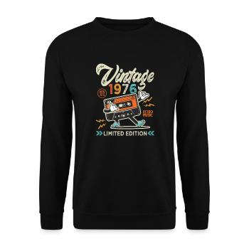 1976 Né en 1976 Vintage 50 Ans Musique - Sweat-shirt Unisexe - noir - Devant - Alina (178cm) & Michal (187cm)