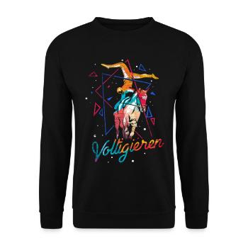 Akrobatische Voltigiererin Pferdetanz - Unisex Pullover - Schwarz - Vorne - Alina (178cm) & Michal (187cm)