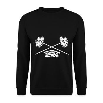 Flinker Schornsteinfeger Glücksbringer - Unisex Pullover - Schwarz - Vorne - Alina (178cm) & Michal (187cm)