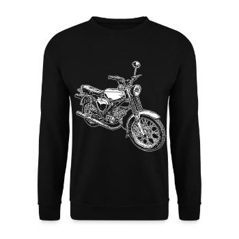 Simme Kult Moped aus der DDR - Unisex Pullover - Schwarz - Vorne - Alina (178cm) & Michal (187cm)