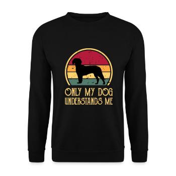 Deutsche Bracke Dog Love Silhouette Vintage Sunset - Unisex Pullover - Schwarz - Vorne - Alina (178cm) & Michal (187cm)