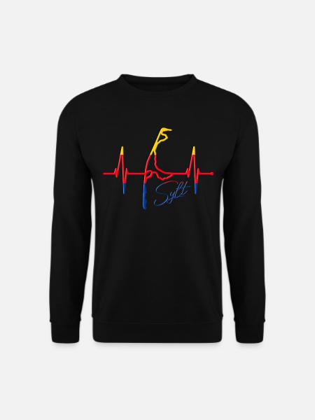Sylt Skyline Nordsee Herzschlag Nordfriesen Sylter - Unisex Pullover - Schwarz