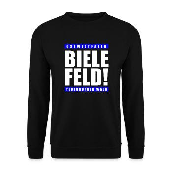 Bielefeld Ostwestfalen Teutoburger Wald - Unisex Pullover - Schwarz - Vorne - Alina (178cm) & Michal (187cm)