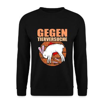 Gegen Tierversuche Abschaffen Tierschützer - Unisex Pullover - Schwarz - Vorne - Alina (178cm) & Michal (187cm)