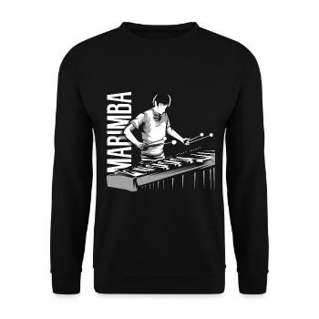 Klangvoller Marimba Orchesterabend - Unisex Pullover - Schwarz - Vorne - Alina (178cm) & Michal (187cm)