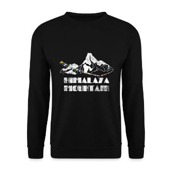 Unerschrockener Himalaya Bergsteiger - Unisex Pullover - Schwarz - Vorne - Alina (178cm) & Michal (187cm)