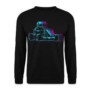 Kart Rennen Go Karts Mädchen Jungen Go-Kart - Unisex Pullover - Schwarz - Vorne - Alina (178cm) & Michal (187cm)
