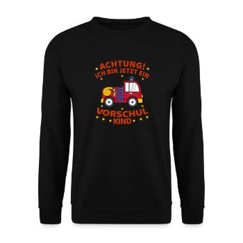 Vorschulkind Geschenk - Unisex Pullover - Schwarz - Vorne - Alina (178cm) & Michal (187cm)