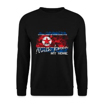 North Korea Nordkorea - Unisex Pullover - Schwarz - Vorne - Alina (178cm) & Michal (187cm)